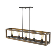Golden 0270-LP BLK - Golden Lighting Sutton 5-light Island Light in Matte Black